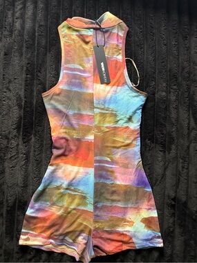 Fashion Nova Multicolor Sleeveless Mini Romper Dress